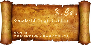 Kosztolányi Csilla névjegykártya
