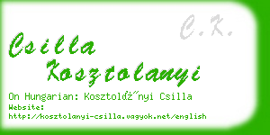 csilla kosztolanyi business card